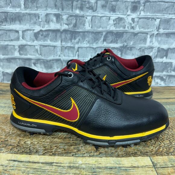Nike Lunar Control Black Red USC Trojans PE Golf Shoes 574722-008 Mens Size 9 - Picture 2 of 9